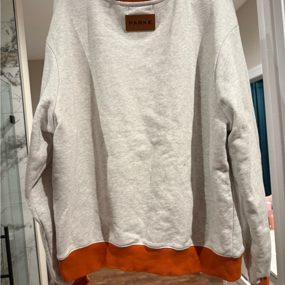 Women's Gray and Orange PARKE Sweatshirt - Picture 2 of 3